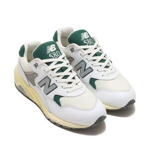 New Balance White and Green Sneakers